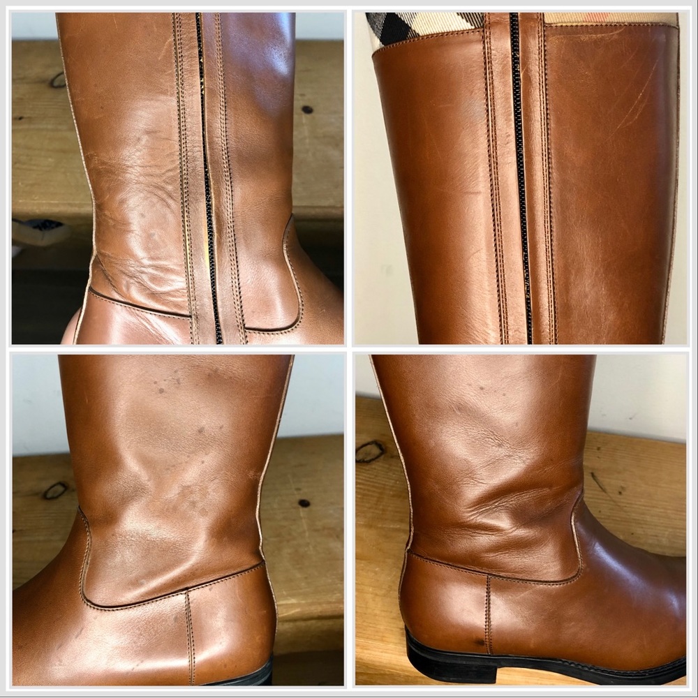 Burberry Dougal Check Trim Riding Boot Size 6.5 - Picture 12 of 13